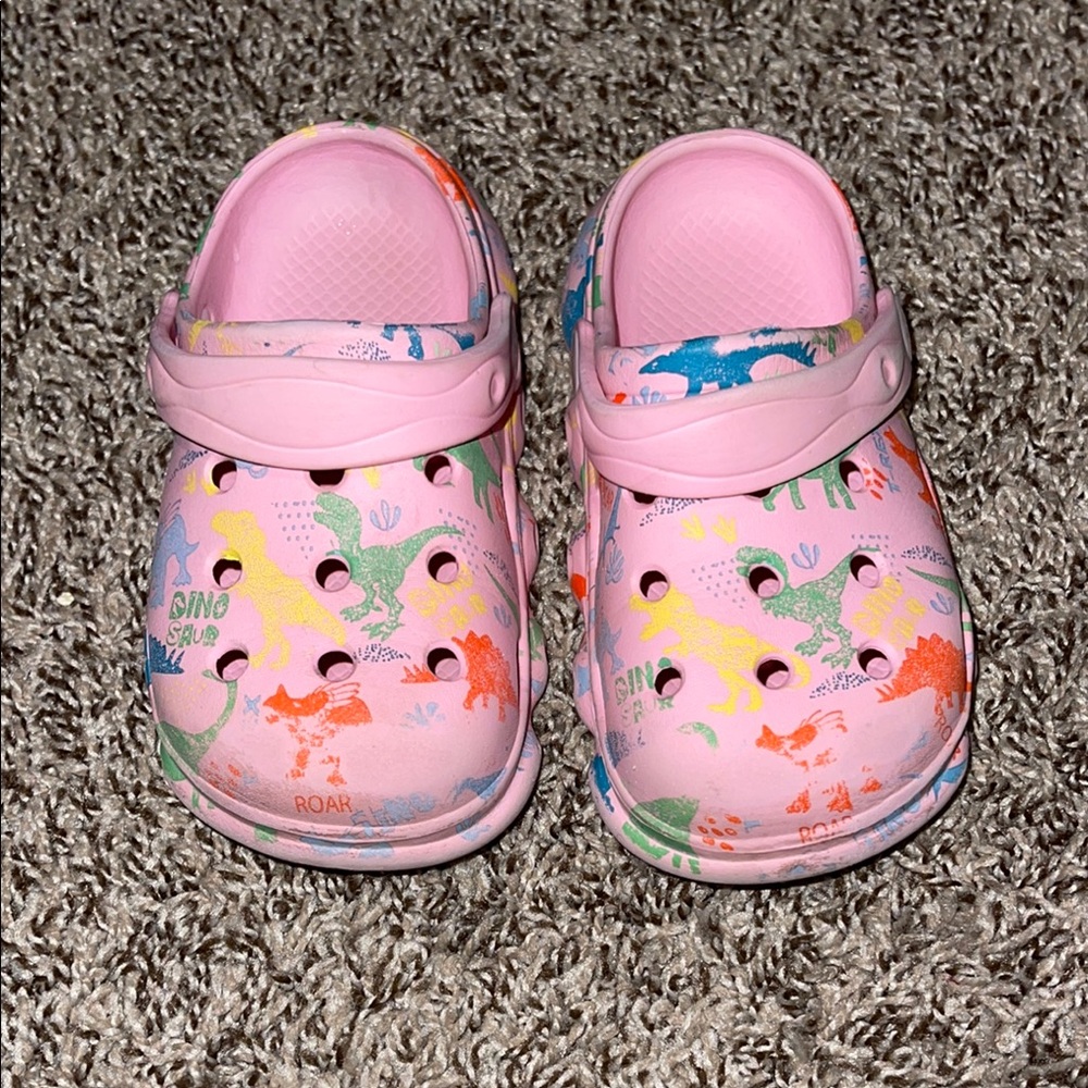Kids Pink Dinosaur Clogs 11c